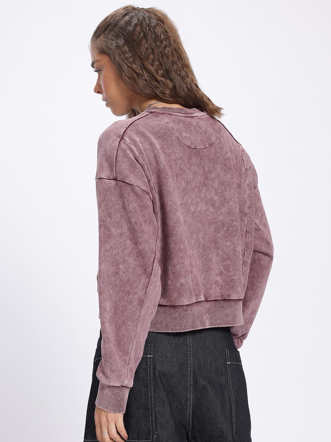 DressBerry Texture Dyed Drop-Shoulder Sweatshirt