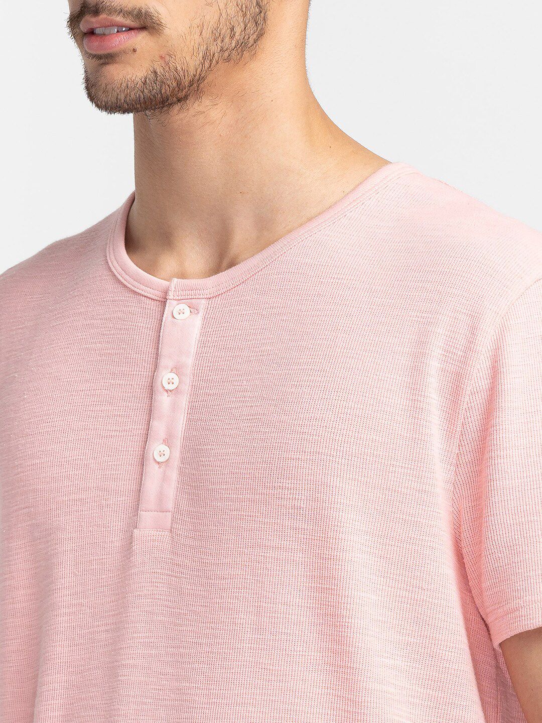 Being Human Henley Neck Cotton T-Shirt