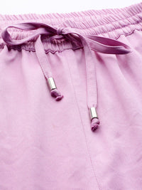STREET 9 BASICS Women Lavender Regular Fit Solid Joggers