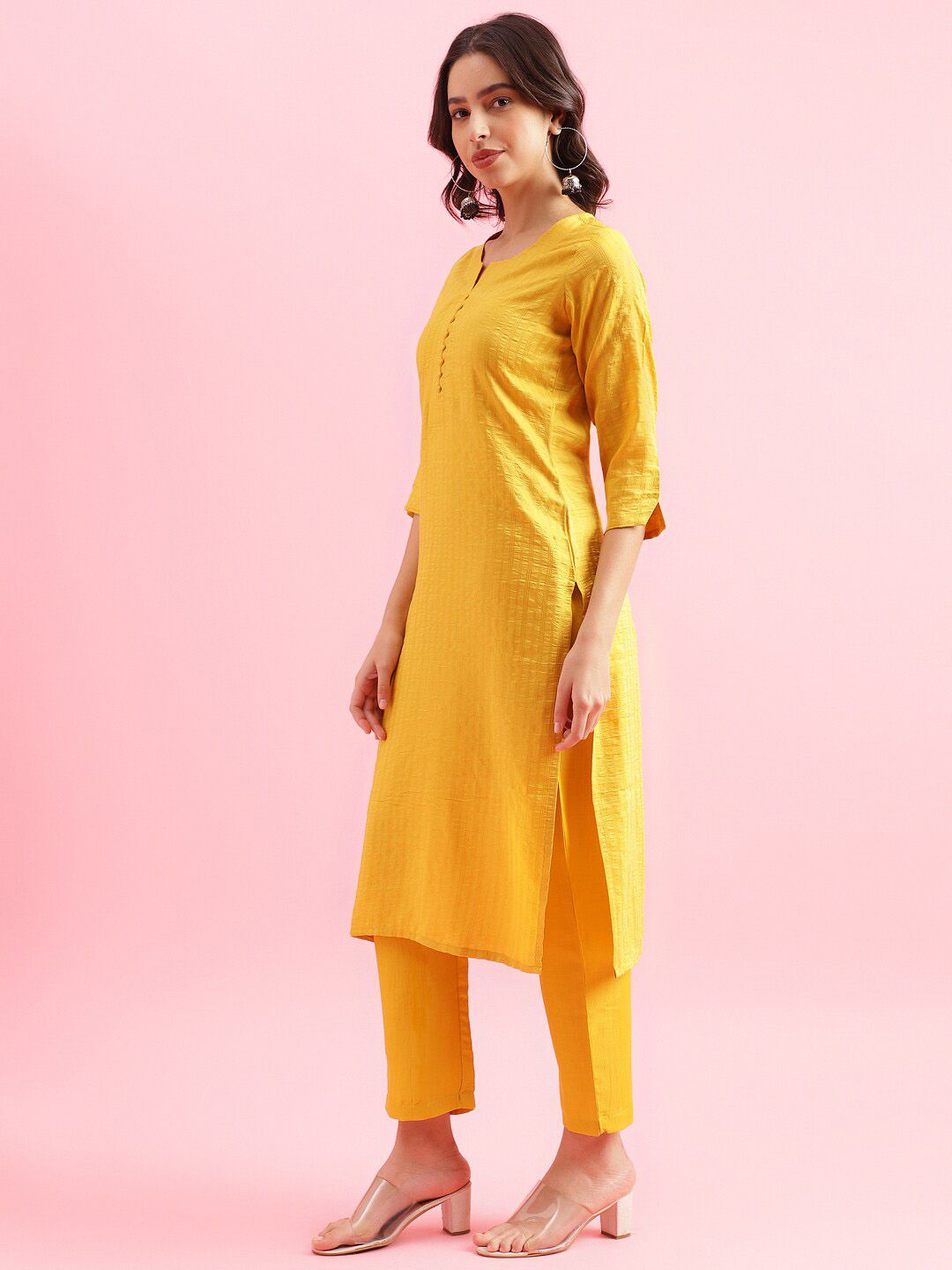KALINI Striped Straight Kurta with Trousers