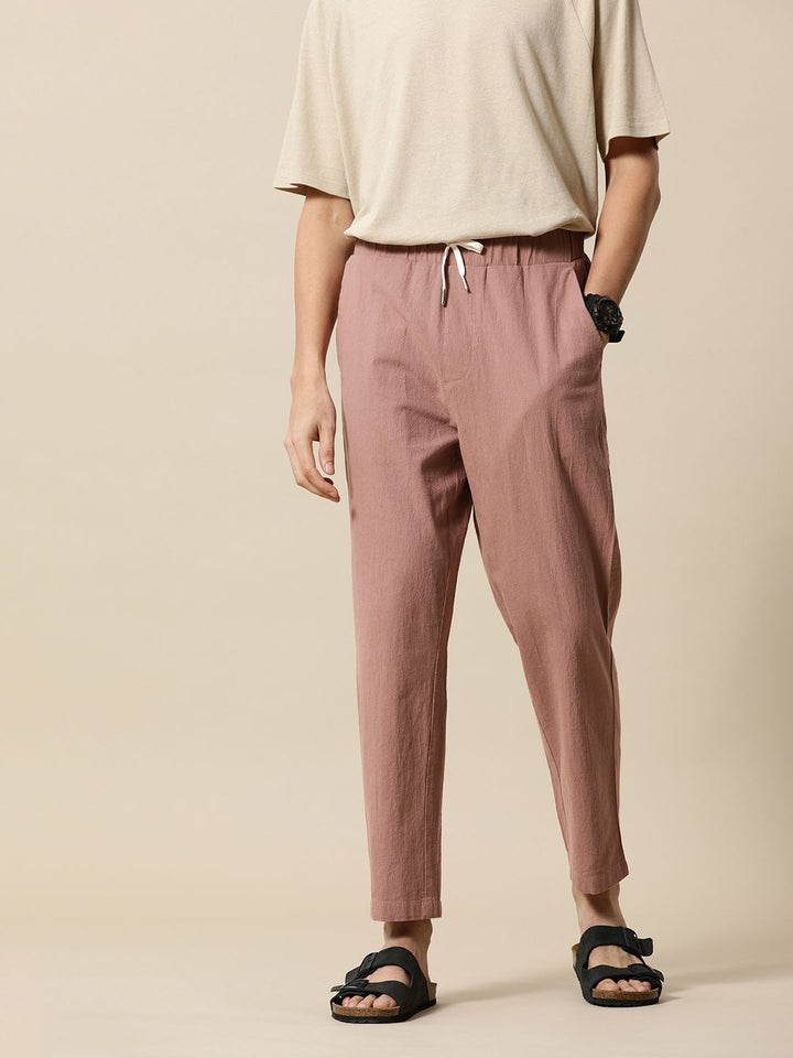 Mr Bowerbird Men Solid Mid-Rise Pure Cotton Regular Trousers