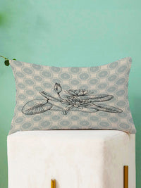 STITCHNEST Teal & Beige Set of 2 Ethnic Motifs Rectangle Cushion Covers