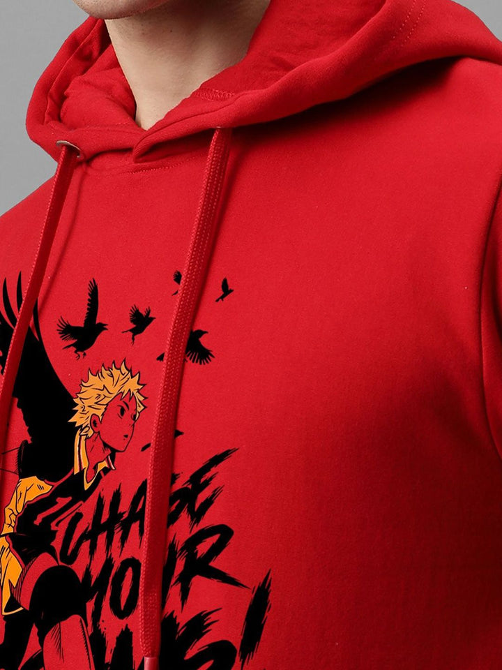 ADRO Men Printed Hooded Pullover Sweatshirt