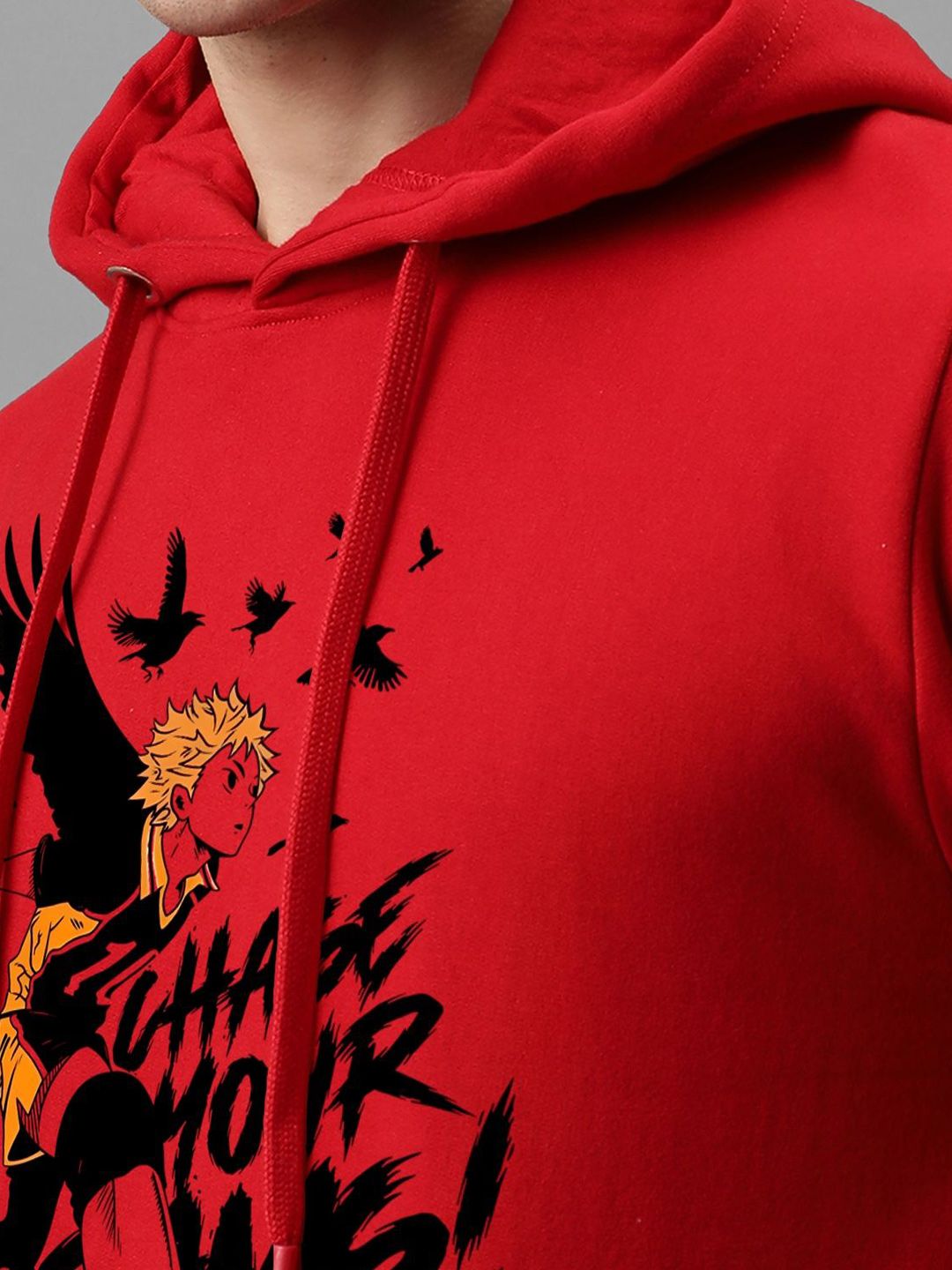 ADRO Men Printed Hooded Pullover Sweatshirt