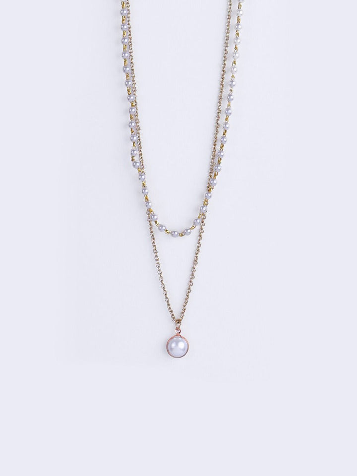 VOGUE PANASH Gold-Plated Pearl Layered Necklace