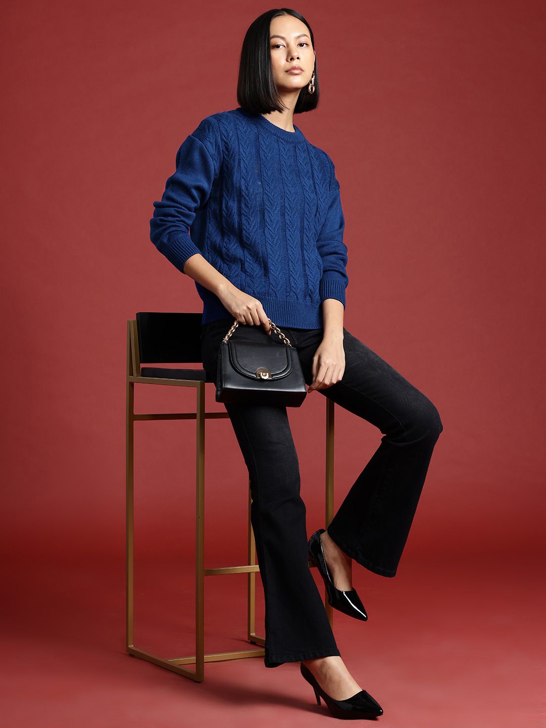 all about you Cable Knit Self-Design Pullover