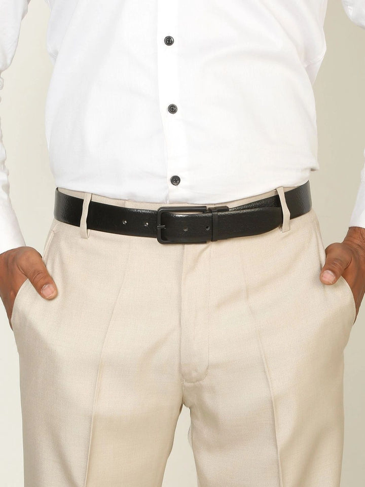 Teakwood Leathers Men Textured Leather Reversible Formal Belt