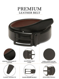 Teakwood Leathers Men Textured Leather Reversible Formal Belt