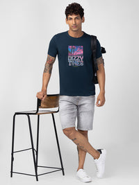 SPYKAR Men Typography Printed Slim Fit Cotton T-shirt