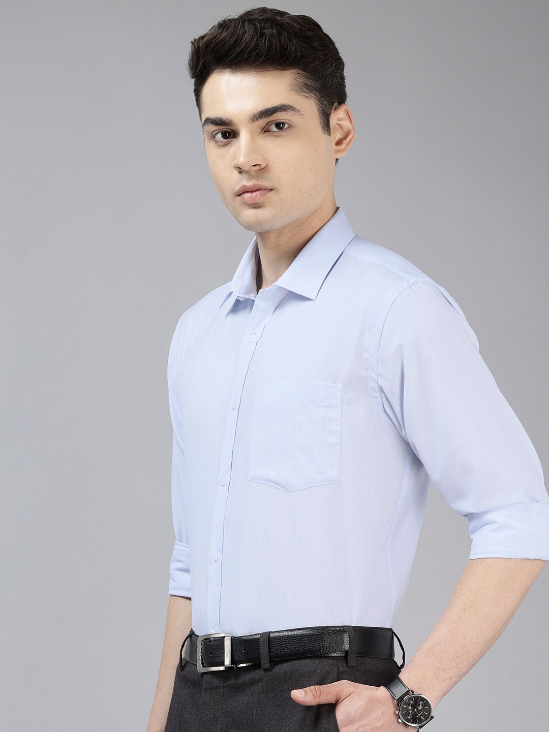 Park Avenue Self-Design Slim Fit Formal Shirt