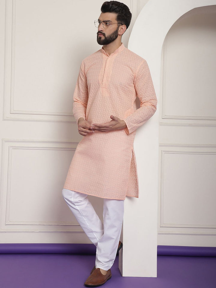 SOJANYA Kurta Chikankari Sulam Bunga Kapas Tulen