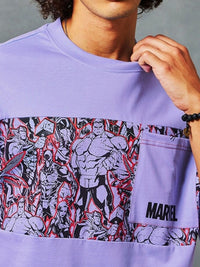 Bewakoof Marvel Printed Drop-Shoulder Sleeves Sleeves Oversized Cotton T-shirt