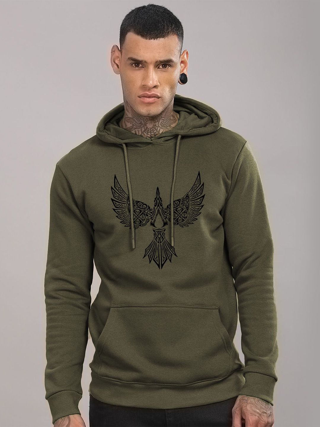 ADRO Lelaki Graphic Printed Pullover Sweatshirt