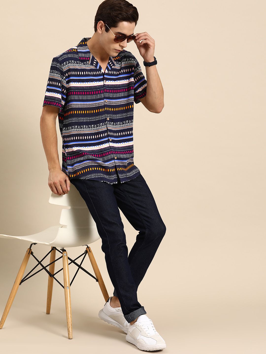 DENNISON Men Smart Block Printed Casual Shirt