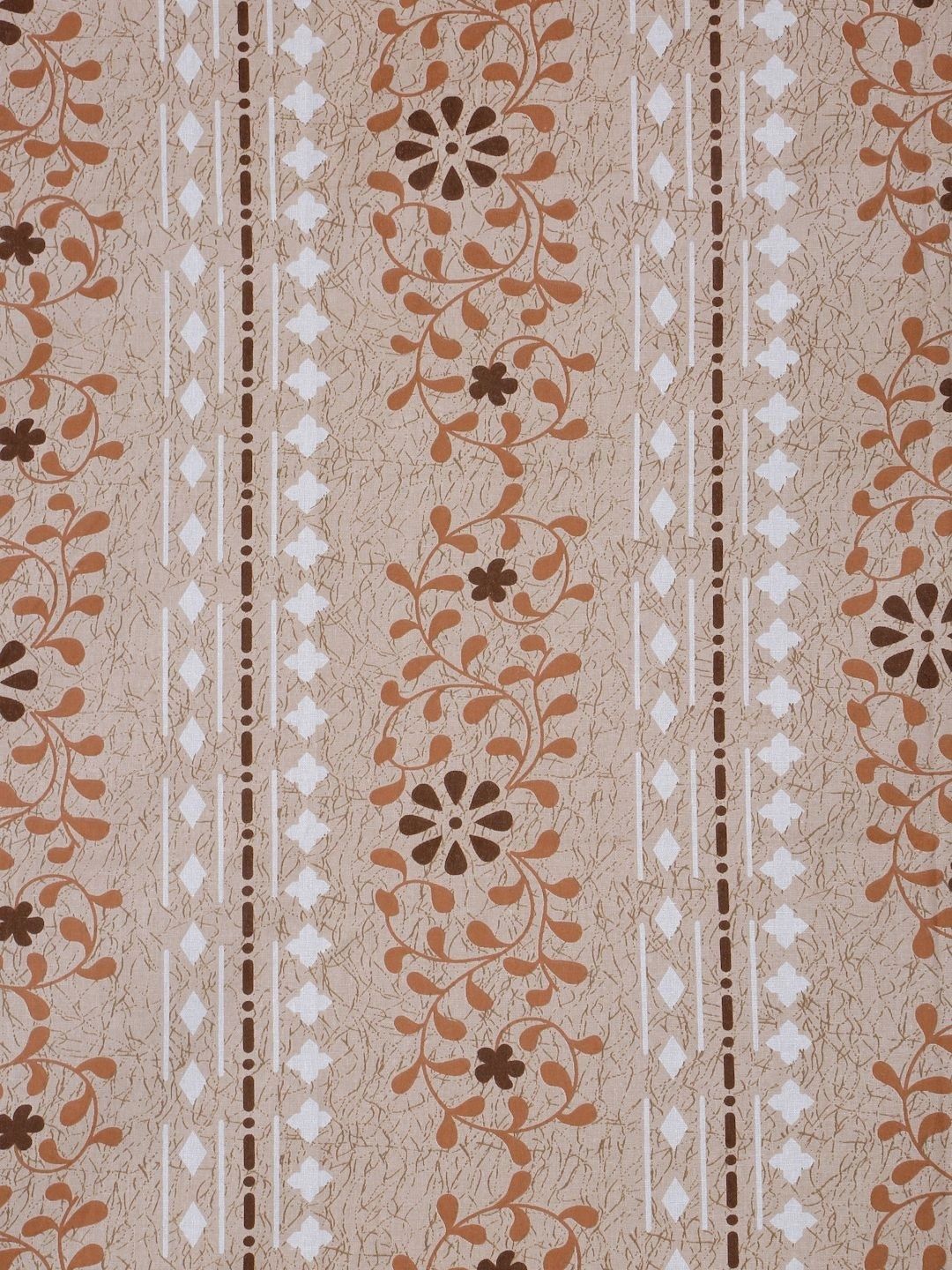 Moda Rapido X KLOTTHE Beige & Brown Floral 400 TC Single Bedsheet with 1 Pillow Covers