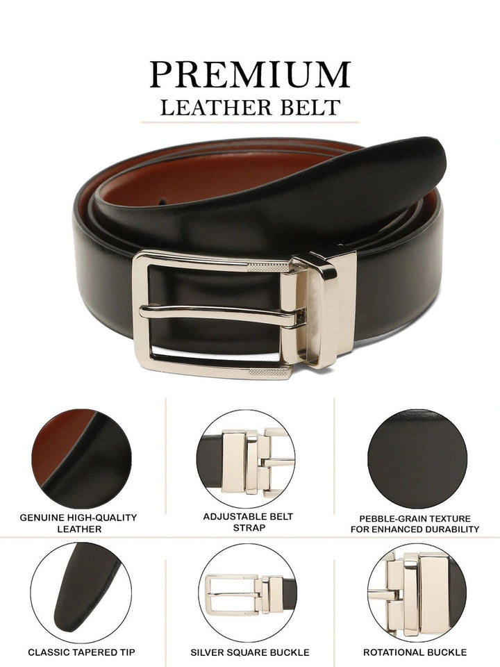 Teakwood Leathers Men Leather Reversible Formal Belt