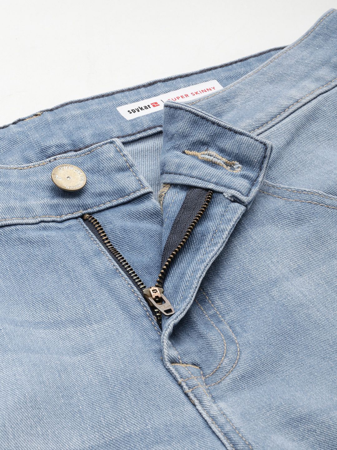 SPYKAR Men Super Skinny Fit Low-Rise Light Fade Stretchable Jeans