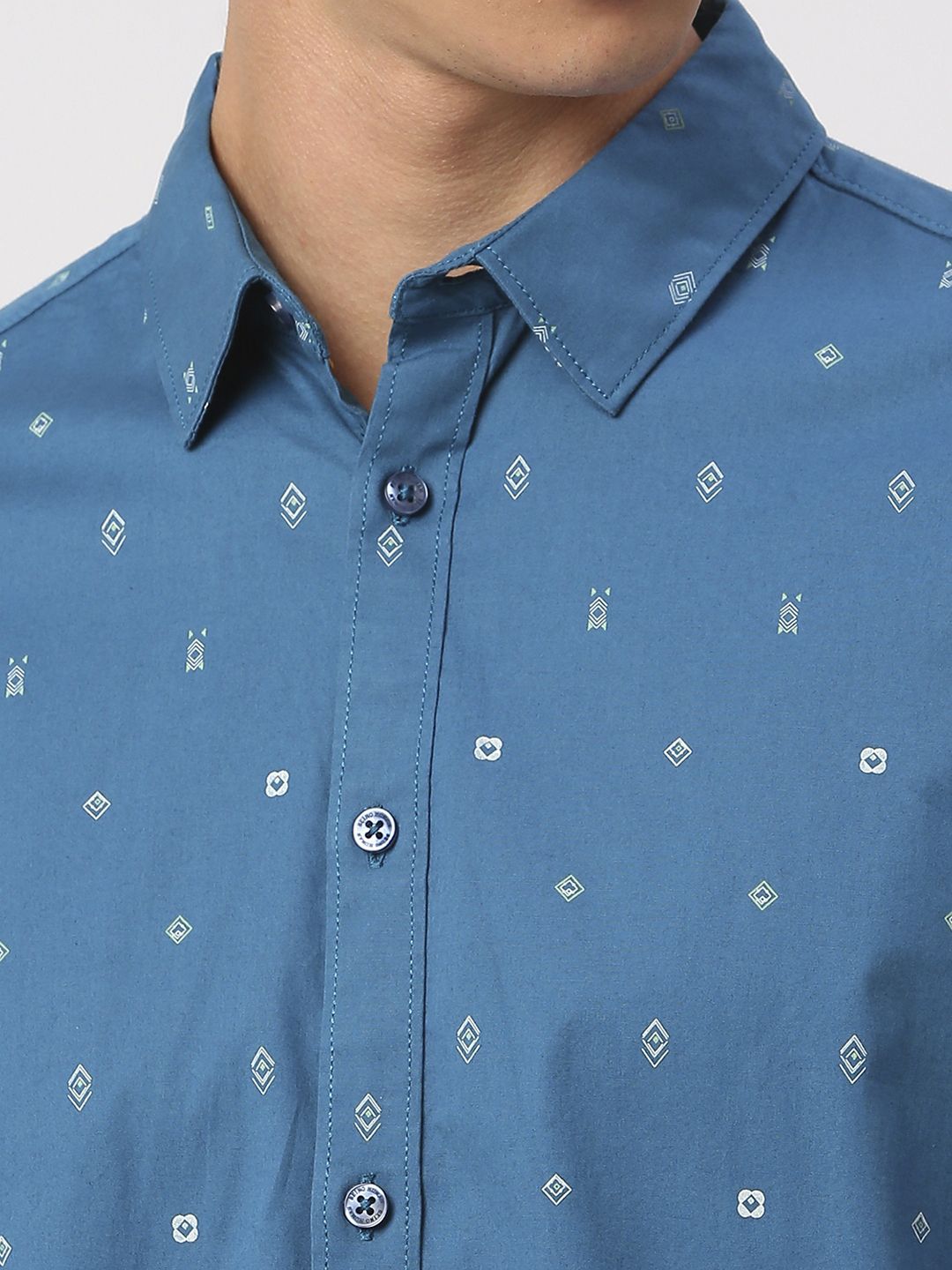 Being Human Men Slim Fit Opaque Geometric Printed Casual Shirt