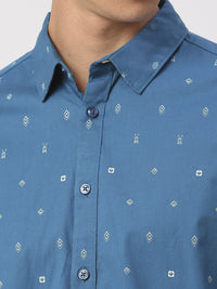 Being Human Men Slim Fit Opaque Geometric Printed Casual Shirt