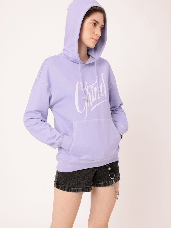 DressBerry Printed Hooded Cotton Terry Relaxed Fit Sweatshirt