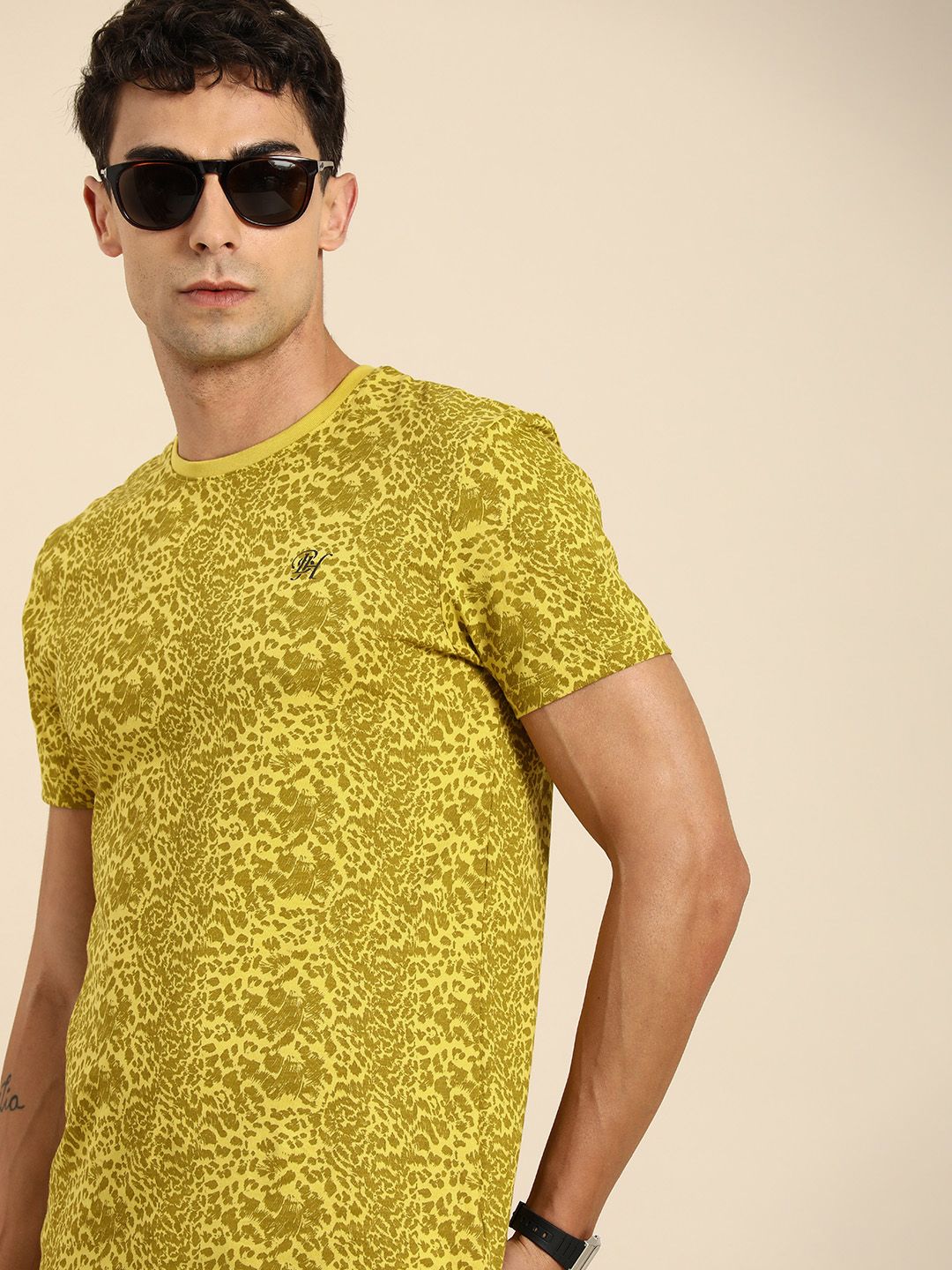 Being Human Pure Cotton Abstract Printed T-shirt