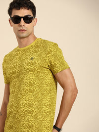 Being Human Pure Cotton Abstract Printed T-shirt