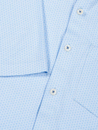 Thomas Scott Men Classic Slim Fit Spread Collar Micro Ditsy Printed Cotton Knitted Shirt