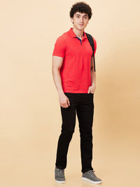 Menjadi t-shirt kolar polo cetak geometri manusia
