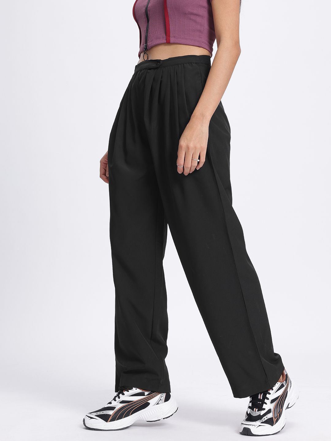 DressBerry Women Pleated Perfection Regular Trouser
