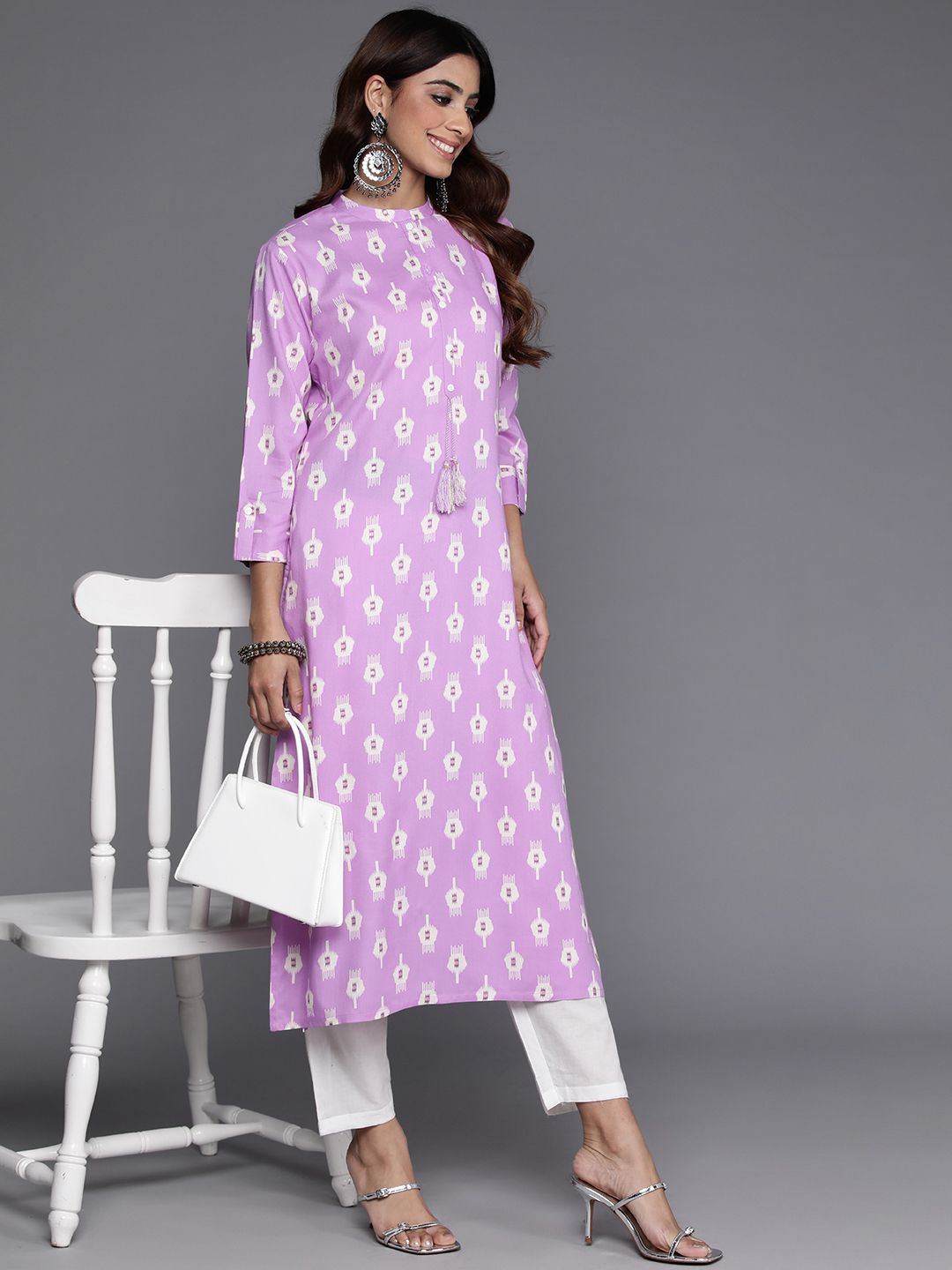 Indo Era Women Printed Pastels Kurta