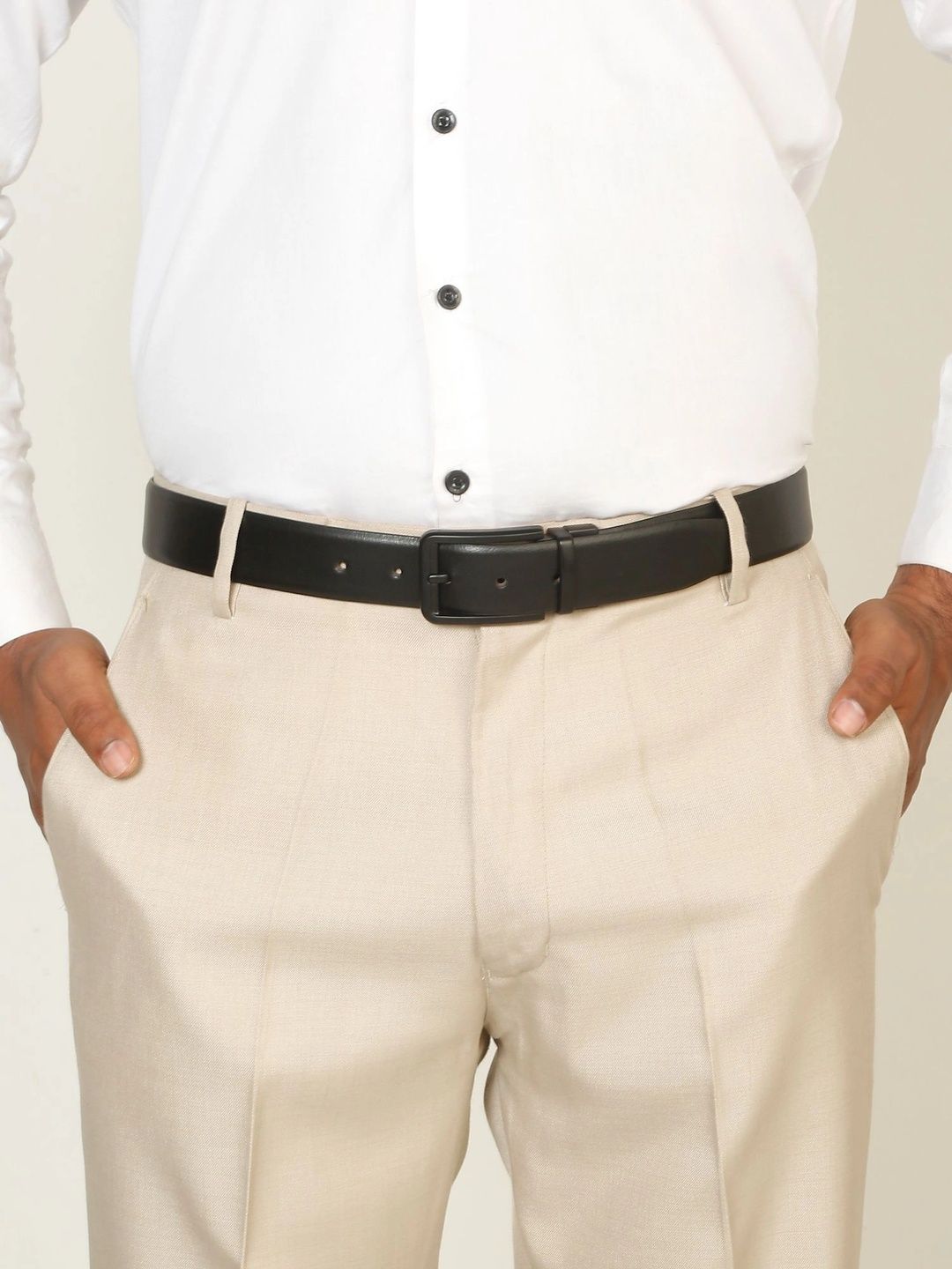 Teakwood Leathers Men Leather Reversible Formal Belt