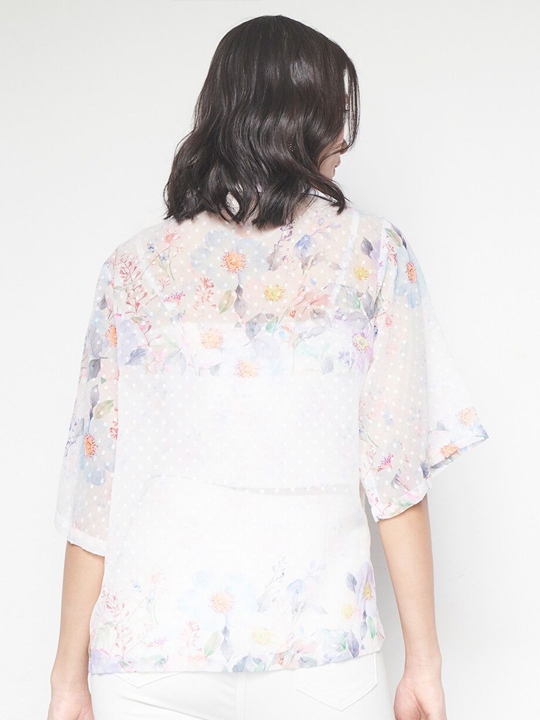 AND Floral Printed Shirt Style Top With Inner Slip