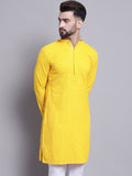 SOJANYA Kurta Kapas Tulen Bersulam Labuci Mandarin Kolar Mandarin