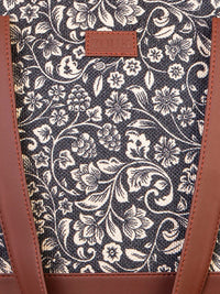 ZOUK Black Ethnic Motifs Printed Structured Shoulder Bag