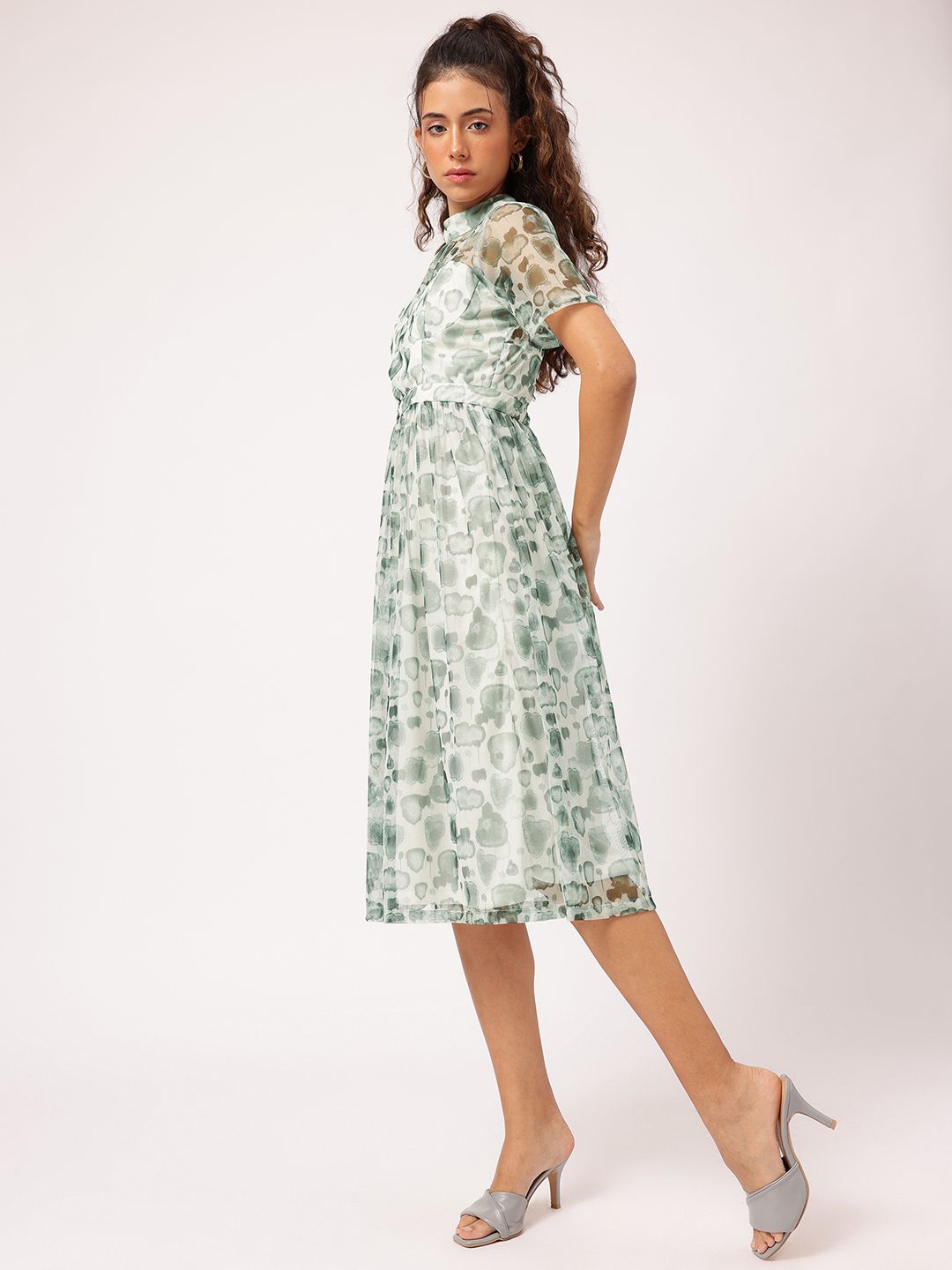 DressBerry Understated Inked Elegance Fit 'N' Flow Dress