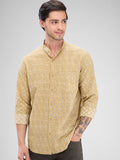 SPYKAR Men Slim Fit Floral Printed Opaque Mandarin Collar Casual Shirt