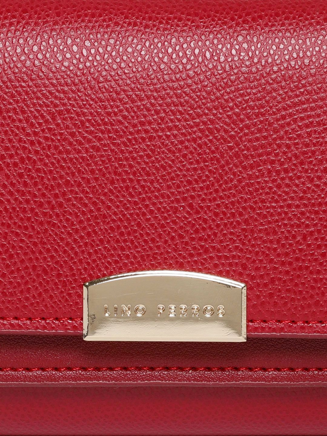 Lino Perros Women Red Solid Three Fold Wallet