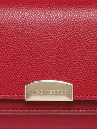 Lino Perros Women Red Solid Three Fold Wallet