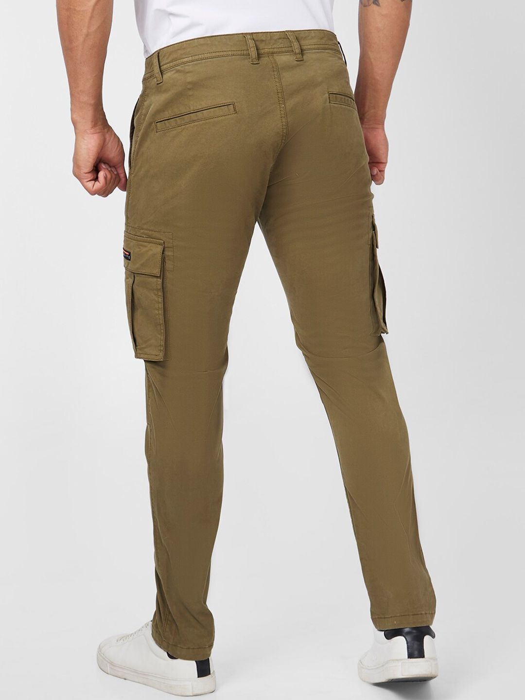 SPYKAR Men Tapered Fit Mid Rise Cotton Cargos