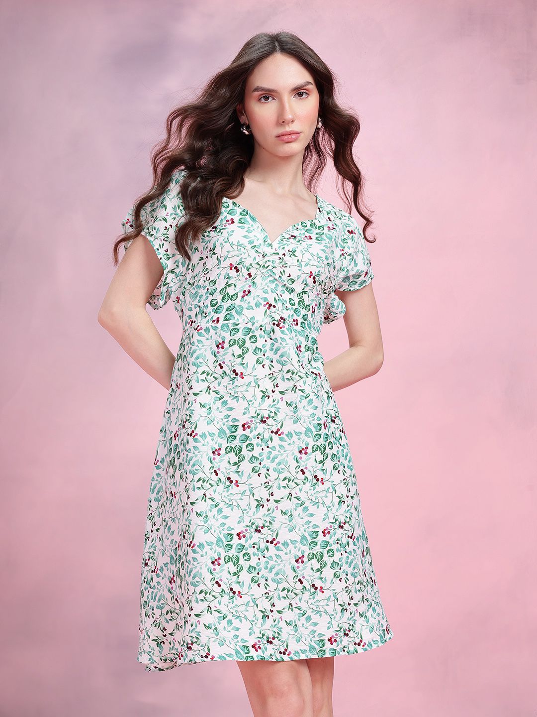 DressBerry Floral Print A-Line Dress