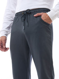 Bewakoof Men Navy Blue Solid Straight-Fit Joggers