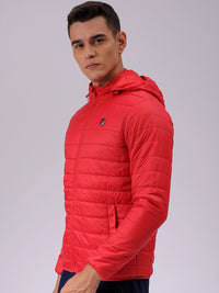 The Indian Garage Co Men Zip-Front Puffer Jacket with Detachable Hood