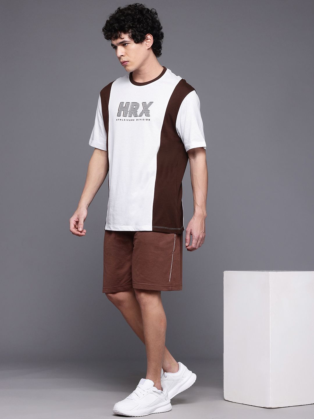 HRX by Hrithik Roshan Colourblocked & Brand Logo Print Lifestyle T-shirt