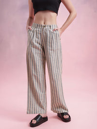 DressBerry Women Striped Trousers