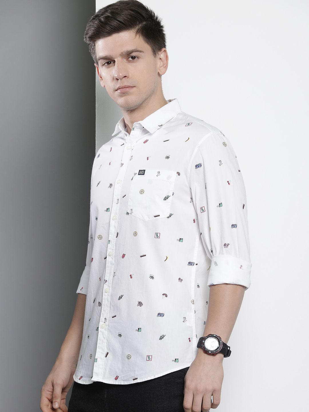The Indian Garage Co Men Slim Fit Opaque Printed Casual Shirt