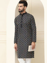 SOJANYA Men Geometric Printed Mandarin Collar Kurta