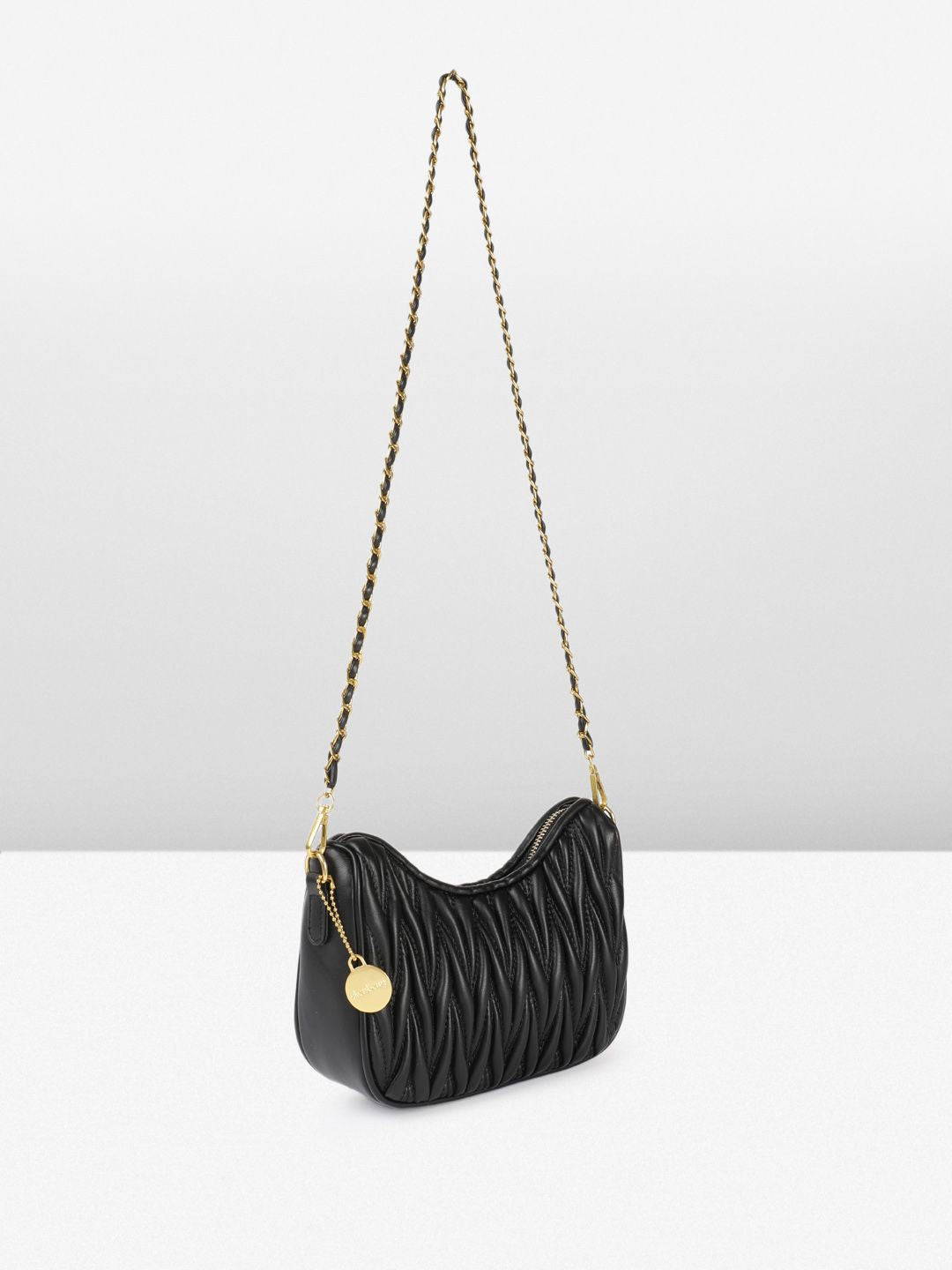 DressBerry Structured Shoulder Bag with Quilted Detail