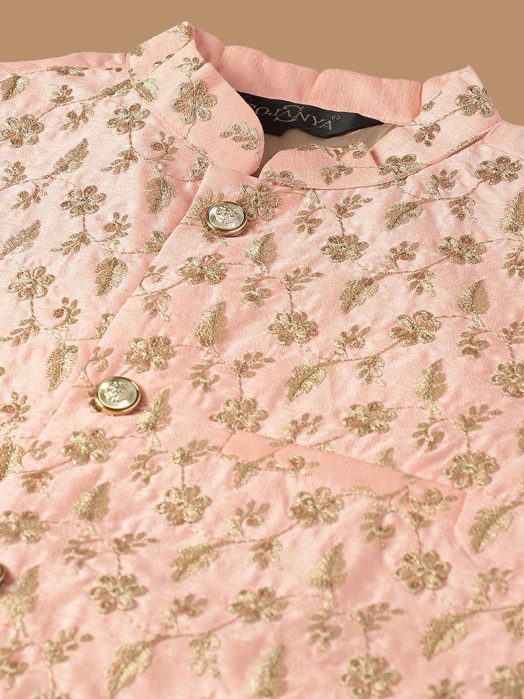 SOJANYA Embroidered Mirror Work Pure Cotton Kurta with Churidar