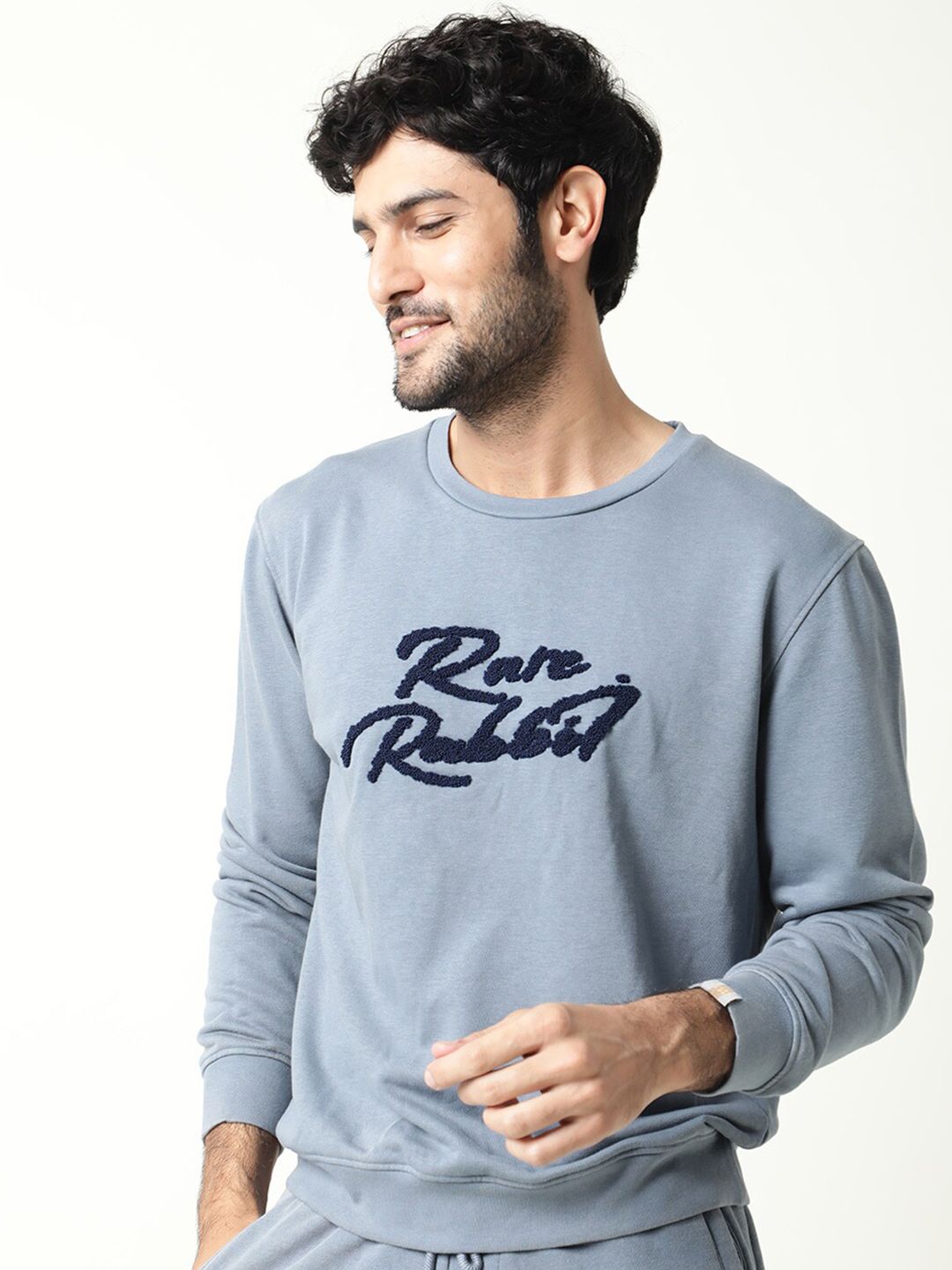 RARE RABBIT Men Fern Slim Fit Sulam Sweatshirt