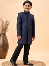 Vastramay Boys Reka Bentuk Diri Mandarin Collar Sherwani Set
